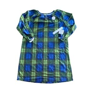 Tahari Girl's Green Blue Plaid Pajama Nightgown NWT Size 5/6
